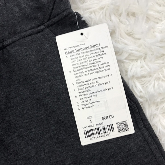 NWT Lululemon Hello Sunday Short Heathered Black - Picture 5 of 10
